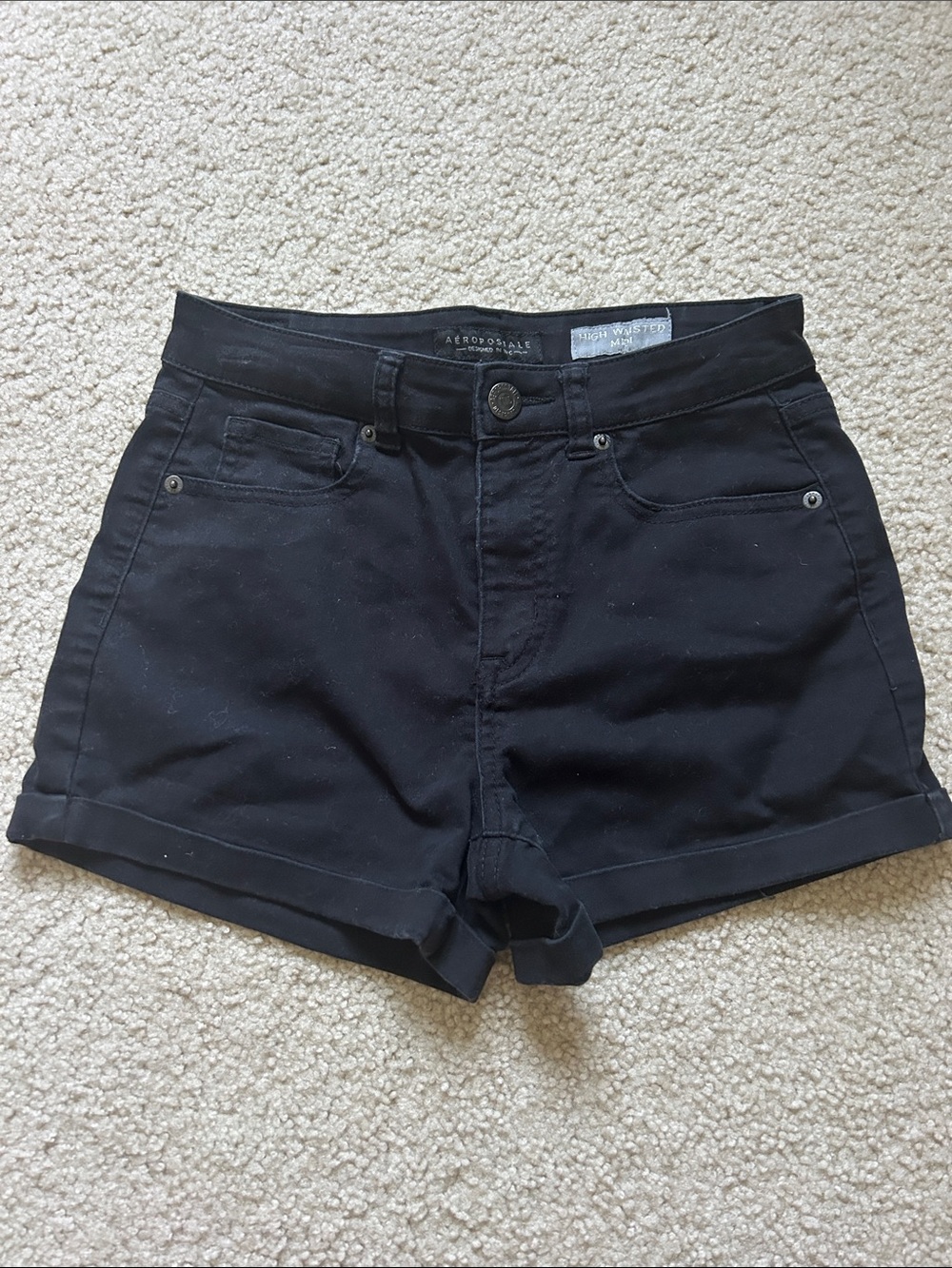 Aeropostale black jean shorts-high waisted midi